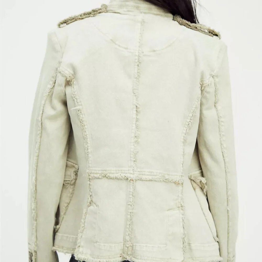 Jacket | Free People Military Denim Blazer in Deep Grey Pewter | Captains Jean - Picture 16 of 16